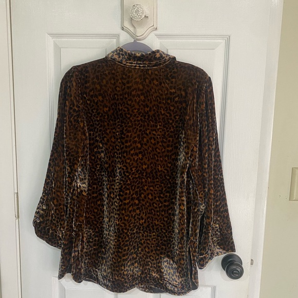 Soft Surroundings Silk Velvet Cheetah Print Jacket Tunic XS NWT - Picture 2 of 15